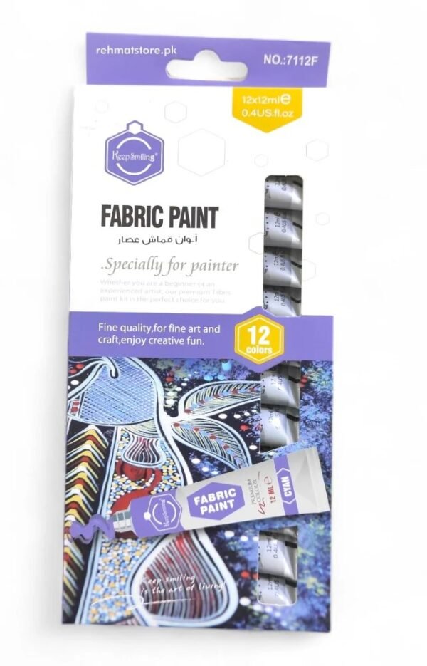 Fabric Paint 12 Colors Set 12ml Tubes 1