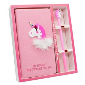 Unicorn Journal Gel Pen Set, Unicorn Notebook Birthday Gift