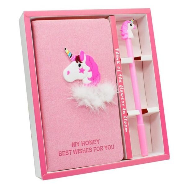 Unicorn Journal Gel Pen Set, Unicorn Notebook Birthday Gift